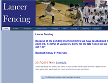 Tablet Screenshot of lancerfencing.org